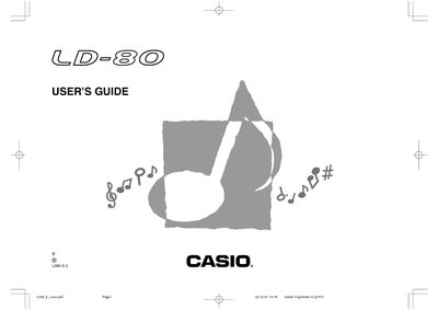 Casio LD-80 Digital Drum User's Guide - cover page