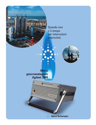Agilent 3000 Micro Gas Chromatograph Product Leaflet - cover page