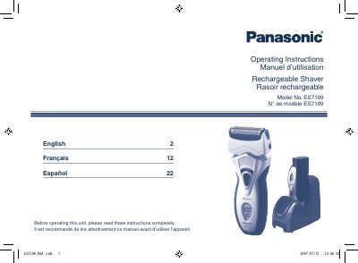 Panasonic ES7109-MUL Manual - cover page