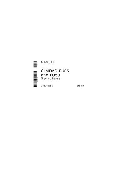 Simrad FU25 and FU50 Steering Levers Instruction Manual - cover page