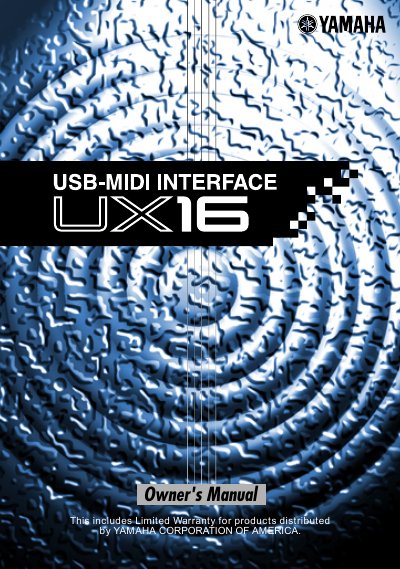 Yamaha UX16 USB-MIDI Interface User Manual - cover page