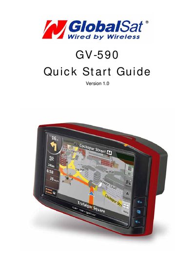 GlobalSat GV-590 Quick Start Guide - cover page