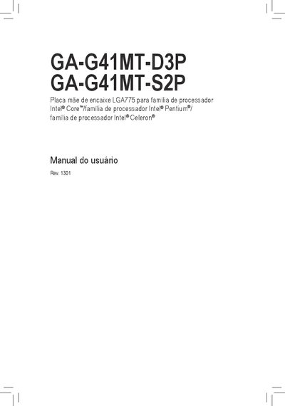 Gigabyte GA-G41MT-D3P / GA-G41MT-S2P User Manual - cover page