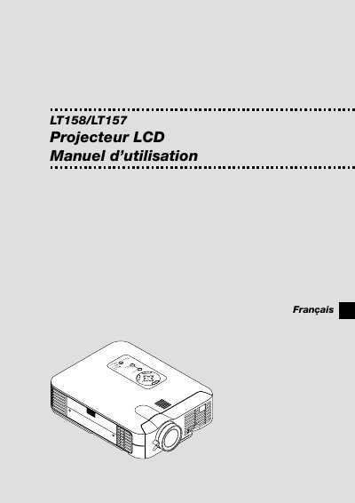 NEC LT158/LT157 User Manual - cover page
