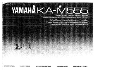 Yamaha KA-M555 Stereo Cassette Amplifier Owner's Manual - cover page