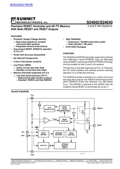 SUMMIT S24042/S24043 handbook - cover page