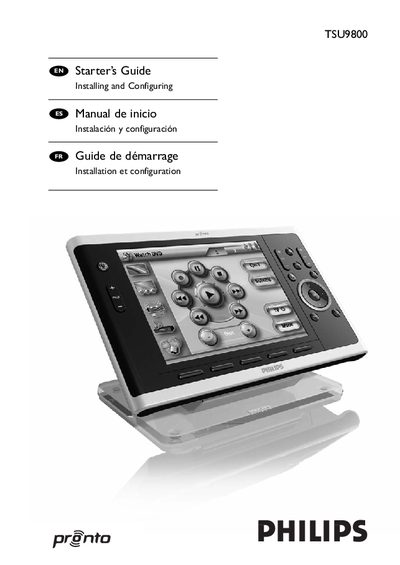 Philips TSU9800 Control Panel Quick Start Guide - cover page