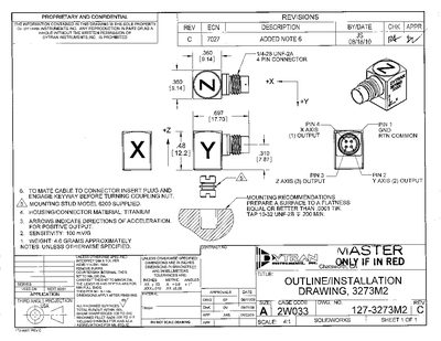 Dytran 127-3273M2 Tri-Axial Accelerometer Installation Drawing - cover page