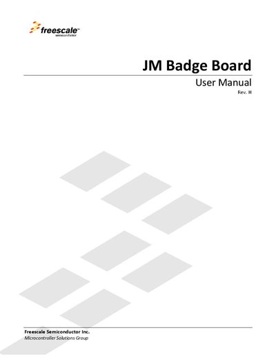 Freescale JM Badge Board User Manual - cover page