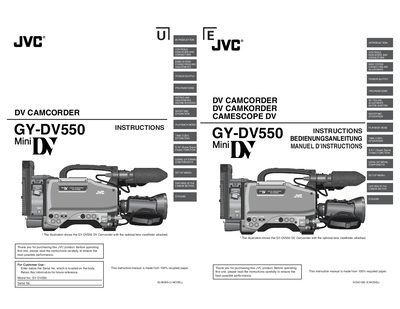 JVC GY-DV550 DV Camcorder User Manual - cover page