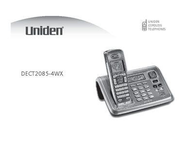 Uniden DECT2085-4WX Cordless Telephone User Manual - cover page