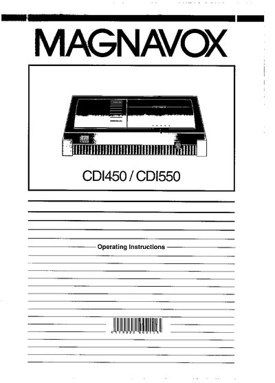 Magnavox CDI450 / CDI550 User Manual - cover page