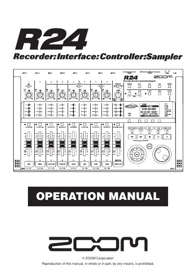 ZOOM R24 Recorder Interface Controller Sampler User Manual