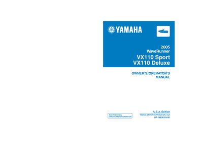 Yamaha VX110 Sport Owner's Manual