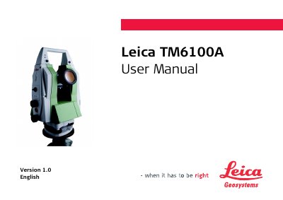 Leica TM6100A User Manual - cover page