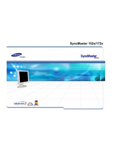 Samsung SyncMaster 152x/172x Monitor User Manual