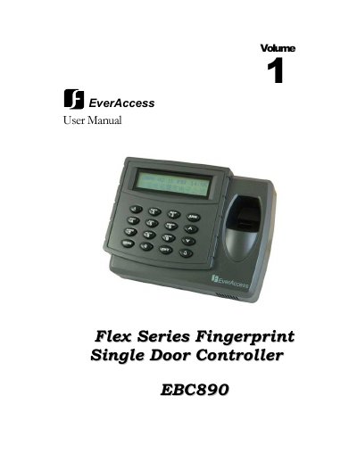 EverFocus EBC890 Flex Series Fingerprint Single Door Controller User Manual - cover page