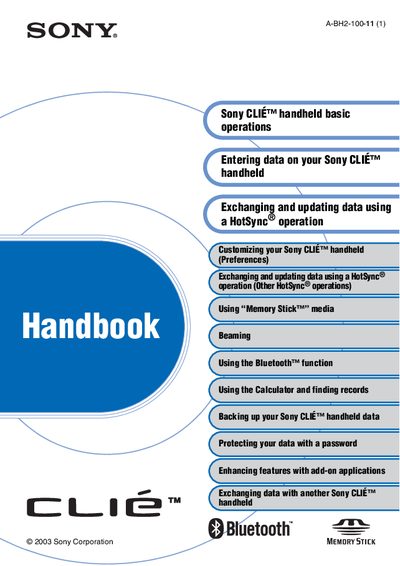 Sony CLIE Handbook - cover page