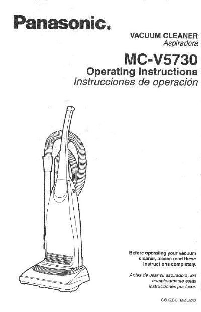 Panasonic MC-V5730 Vacuum Cleaner Operating Instructions - cover page