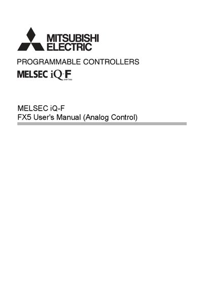 Mitsubishi Electric FX5 User Manual (Analog Control) - cover page