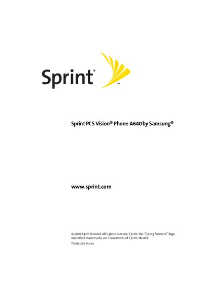 Samsung A640 Vision Phone User Manual - cover page