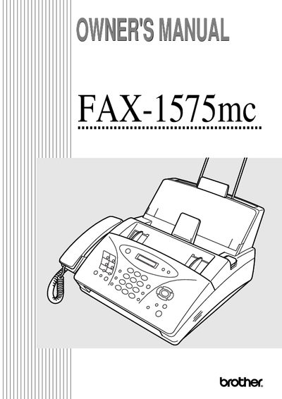Brother FAX-1575mc Owner's Manual - cover page