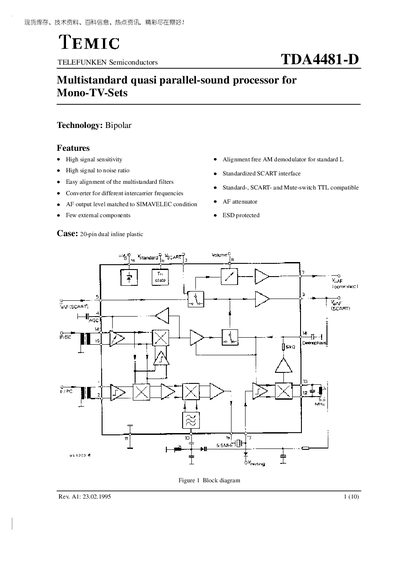TEMIC TDA4481-D Datasheet - cover page