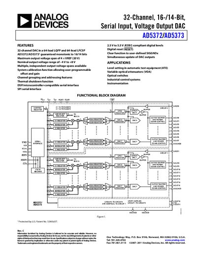 Analog Devices AD5372/AD5373 DAC Product Handbook - cover page