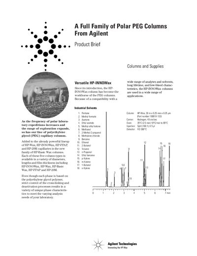 Agilent Polar PEG Columns Product Brief - cover page