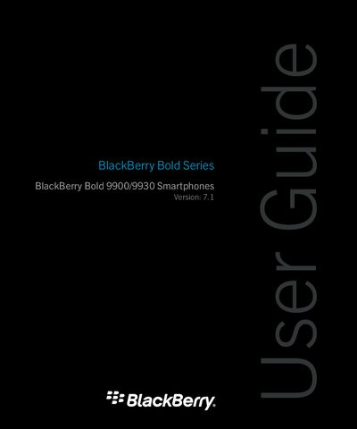 BlackBerry Bold 9900/9930 Smartphones User Manual - cover page