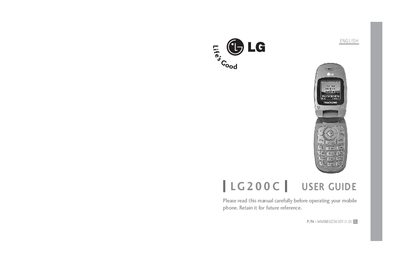 LG200C Mobile Phone User Guide - cover page