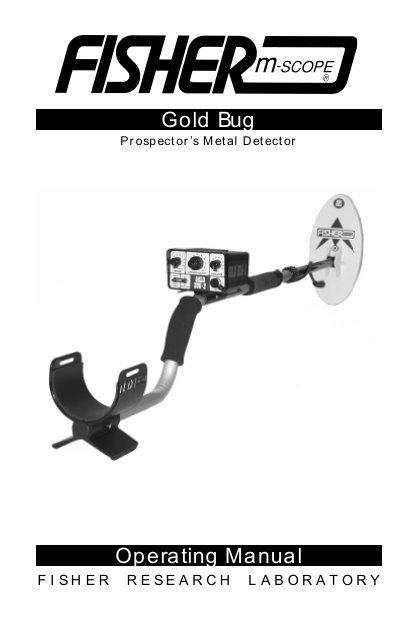 Fisher Gold Bug Prospector's Metal Detector Operating Manual - cover page