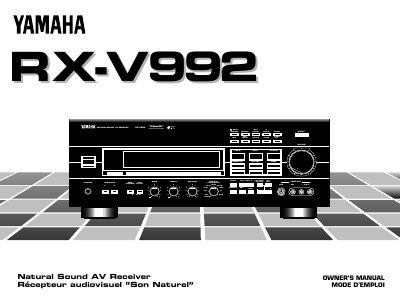 Yamaha RX-V992 AV Receiver Owner's Manual - cover page