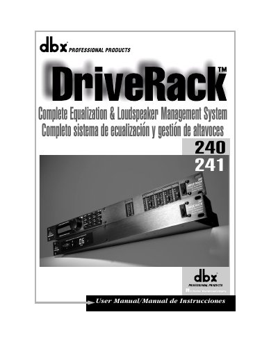 dbx DriveRack 240/241 User Manual - cover page