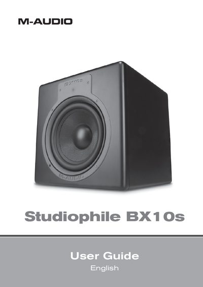 M-Audio Studiophile BX10s Subwoofer User Guide - cover page