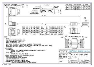 Assmann AK-SATA-030DL Serial ATA Signal Cable Datasheet - cover page