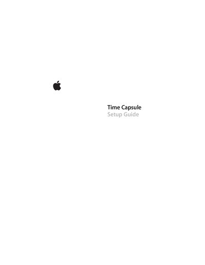 Apple Time Capsule Setup Guide - cover page