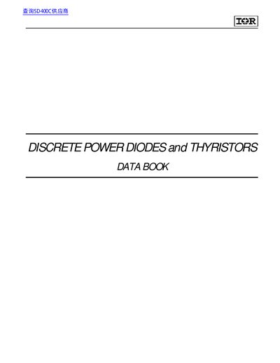 International Rectifier SD400C Series Discrete Power Diodes Datasheet - cover page