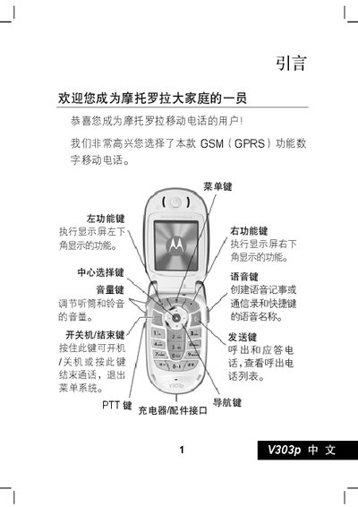 Motorola V303p Mobile Phone User Manual - cover page