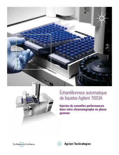Agilent 7693A Series Automatic Liquid Sampler Brochure - cover page