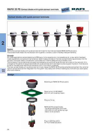 RAFI RAFIX 22 FS Contact Blocks Handbook