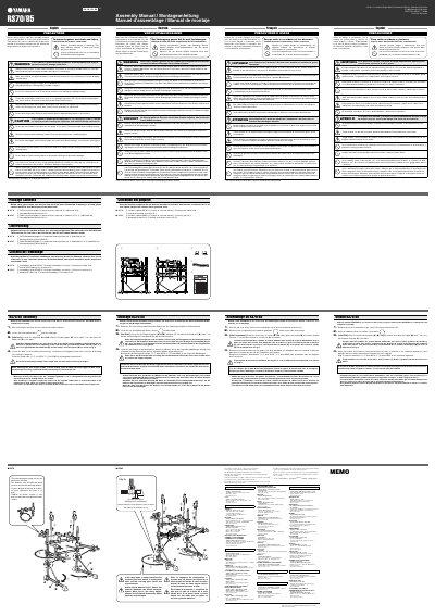 Yamaha RS70/85 Drum Rack Assembly Manual - cover page