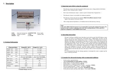 EMAG Ultrasonic Cleaner Product Leaflet - cover page