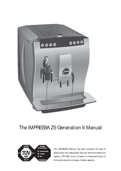 Jura IMPRESSA Z5 Generation II User Manual