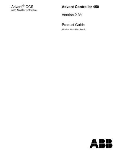 ABB Advant Controller 450 Product Guide - cover page