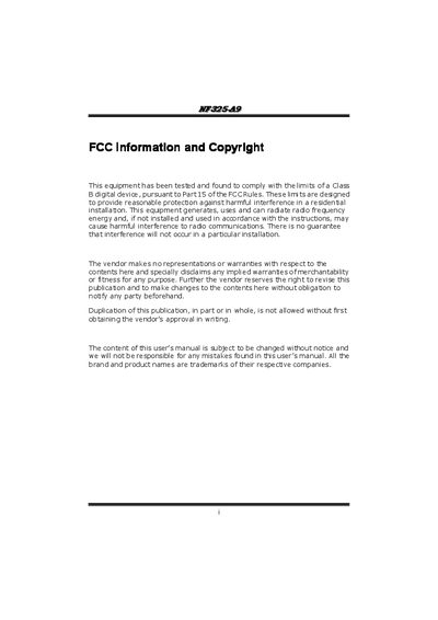 Biostar NF325-A9 Motherboard User Manual - cover page