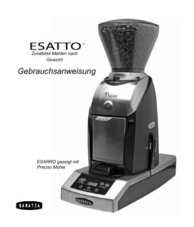 Baratza ESATTO Weighted Grinding Attachment User Manual - cover page