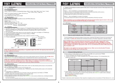 FrSky TFR8SB Receiver Instruction Manual - cover page