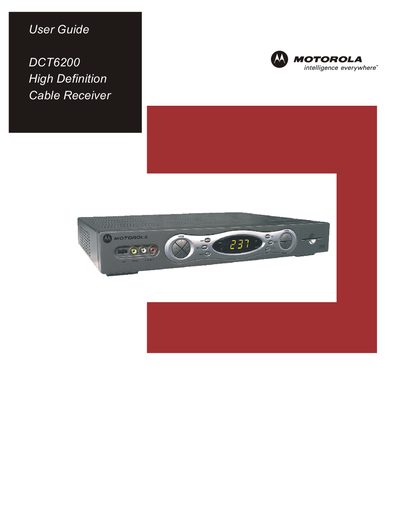 Motorola DCT6200 High Definition Cable Receiver User Guide - cover page
