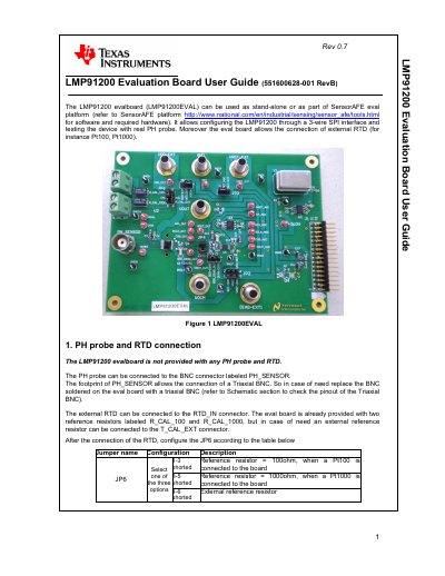 TEXAS INSTRUMENTS-LMP91200-Sensor-AFE-Evaluation-Board Data Converters - cover page